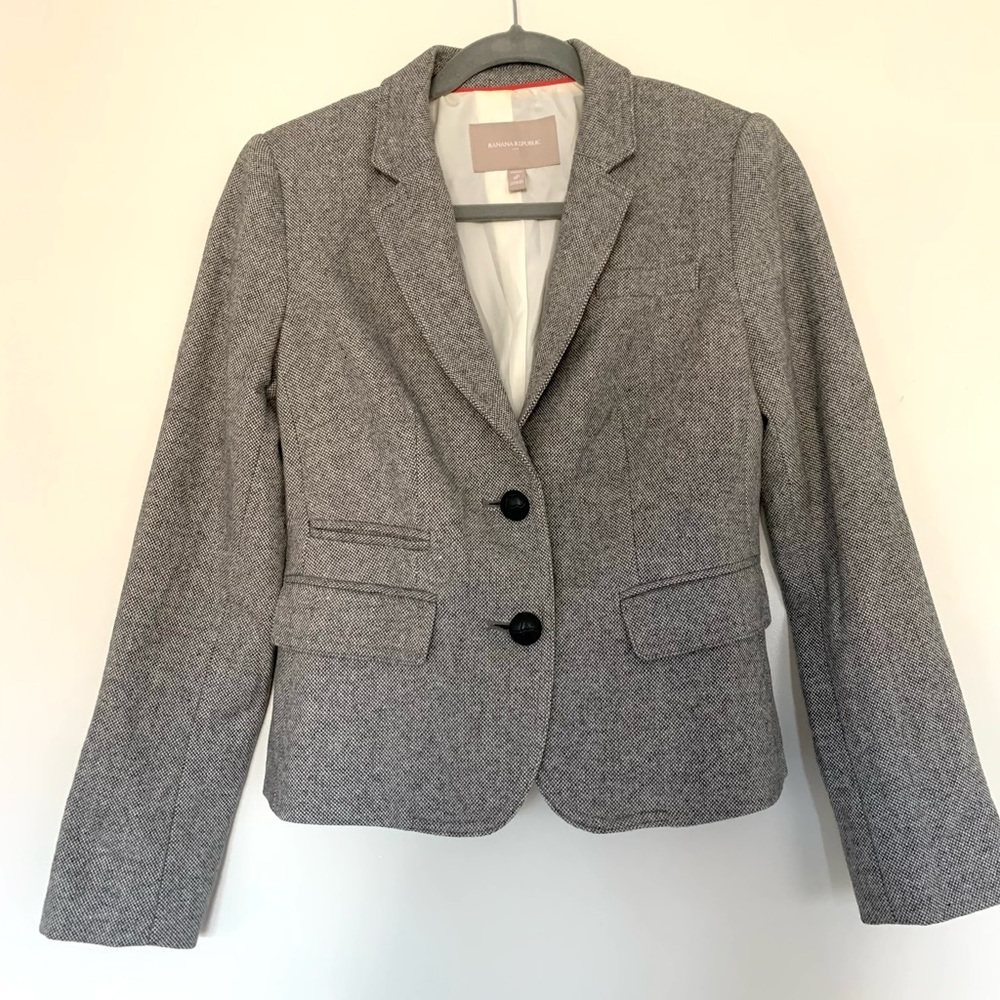 Banana Republic Gray Petite Blazer